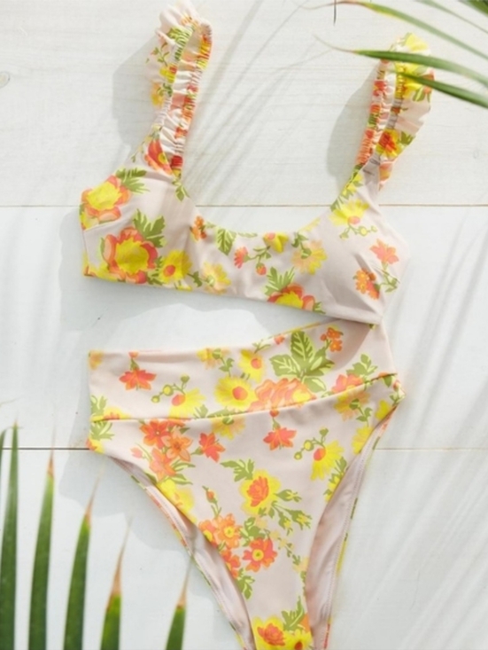 aerie Other - 🍹AERIE RUFFLE SCOOP BIKINI TOP SIZE L & BOTTOM SIZE M